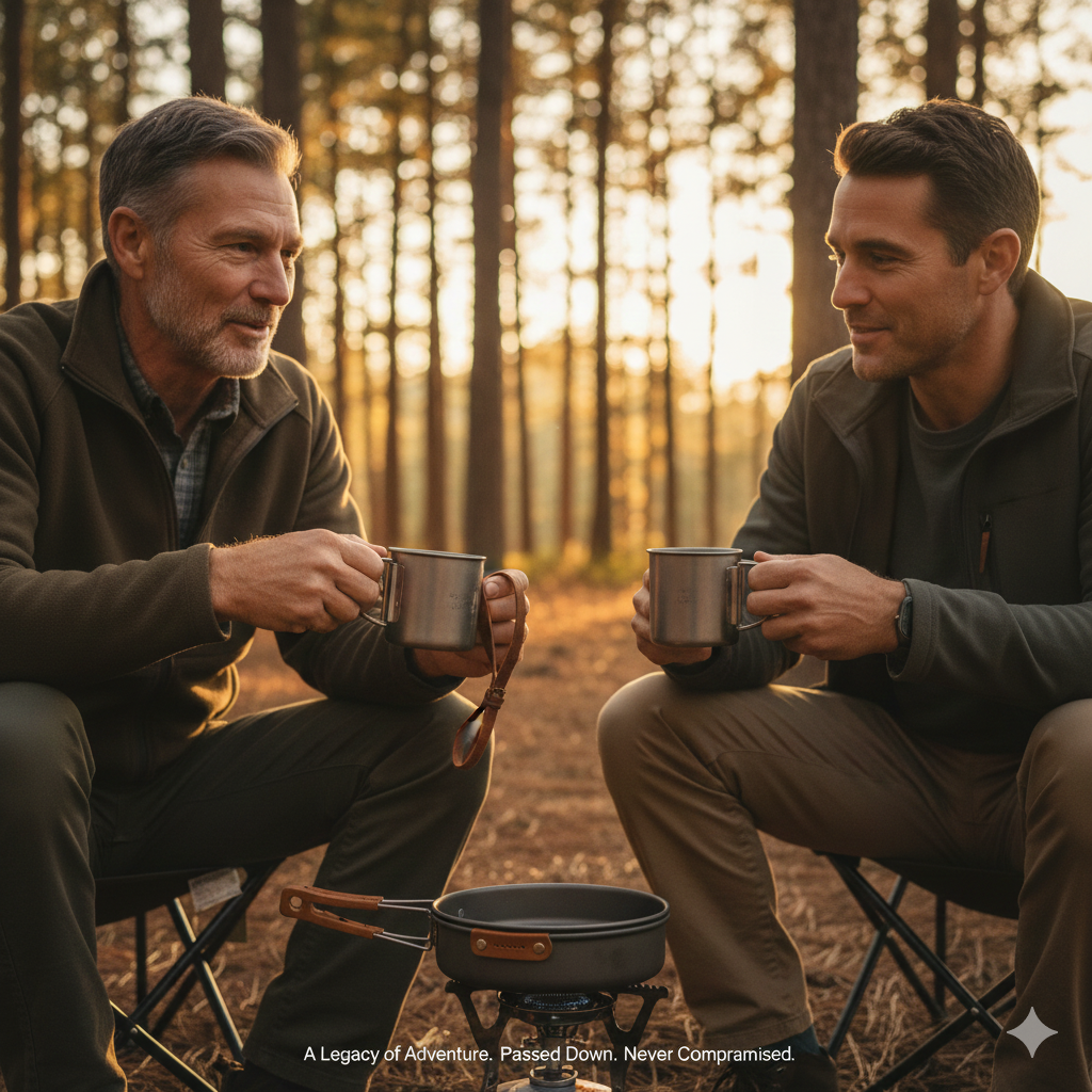 Weathered, well-loved camping gear