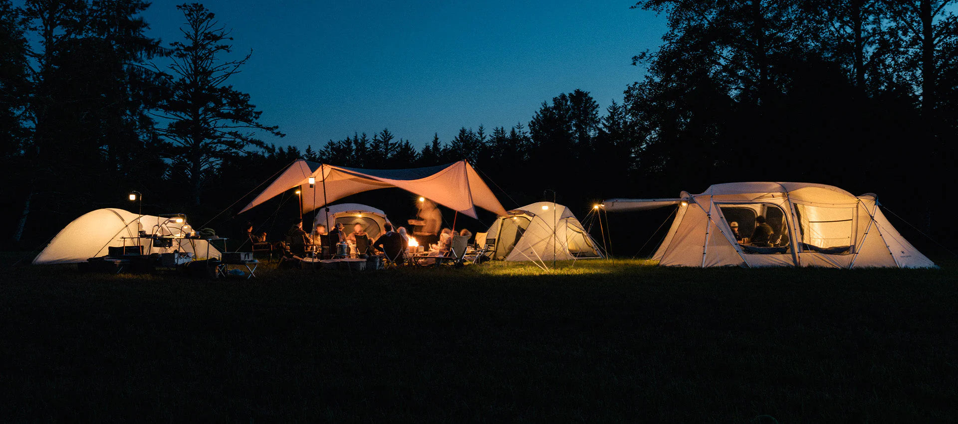 Beautiful outdoor camping scene